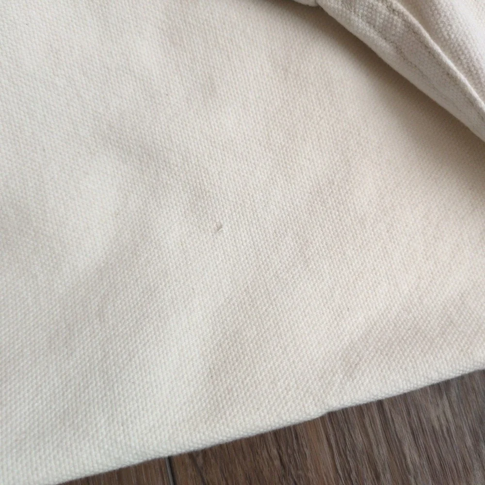 Vtg 90s Ruff Hewn Barn Chore Jacket White Canvas Corduroy Collar Workwear Large